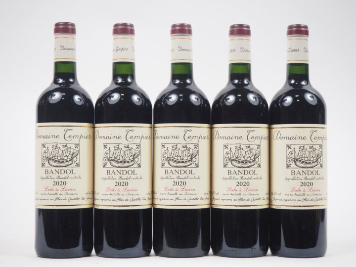 5 BOUTEILLES DOMAINE TEMPIER "LULU ET LUCIEN"  BANDOL - 2020