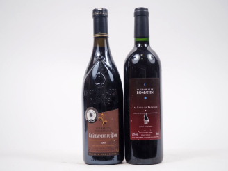 Vente aux enchères 2 BOUTEILLES : 1 CHÂTEAUNEUF DU PAPE "LES HAUTS DES CÔTEAUX" CELLIER D