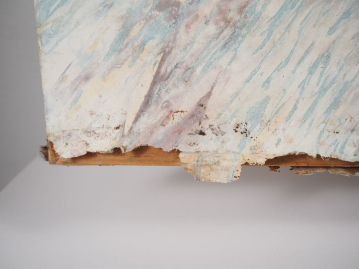 Yves CORBASSIERES. "Composition". Huile sur toile. Dim. 89 X 116 cm. (