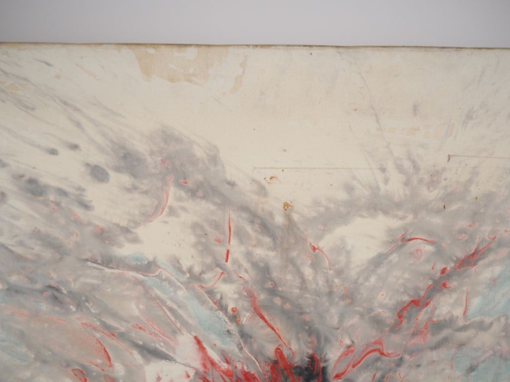 Yves CORBASSIERES. "Composition". Huile sur toile. Dim. 89 X 116 cm. (