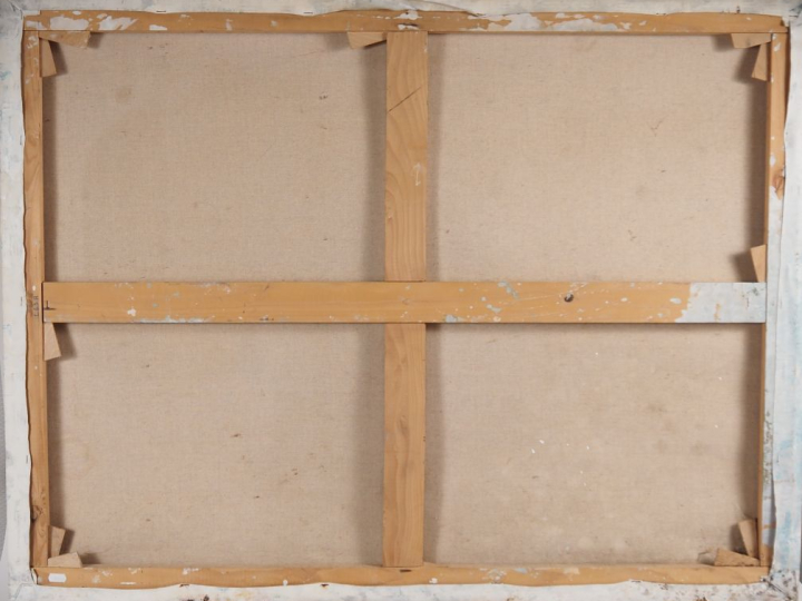 Yves CORBASSIERES. "Composition". Huile sur toile. Dim. 89 X 116 cm. (