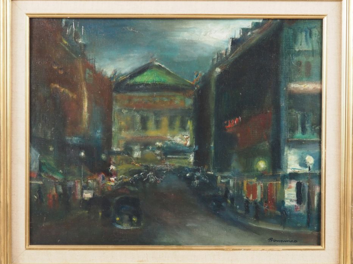BONNANO. "Vues de Paris" 2 huiles sur toile Signées Dim. 47 x 55 cm