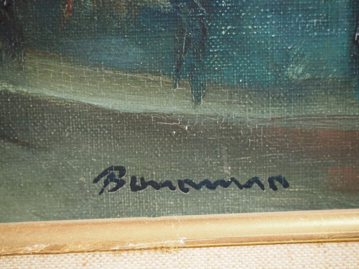 BONNANO. "Vues de Paris" 2 huiles sur toile Signées Dim. 47 x 55 cm