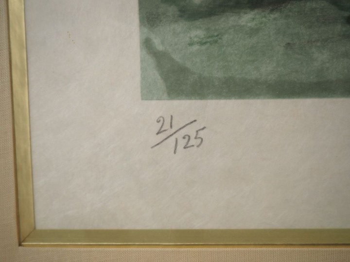 Yves BRAYER. "Le port". Lithographie en couleur signée en bas à droite