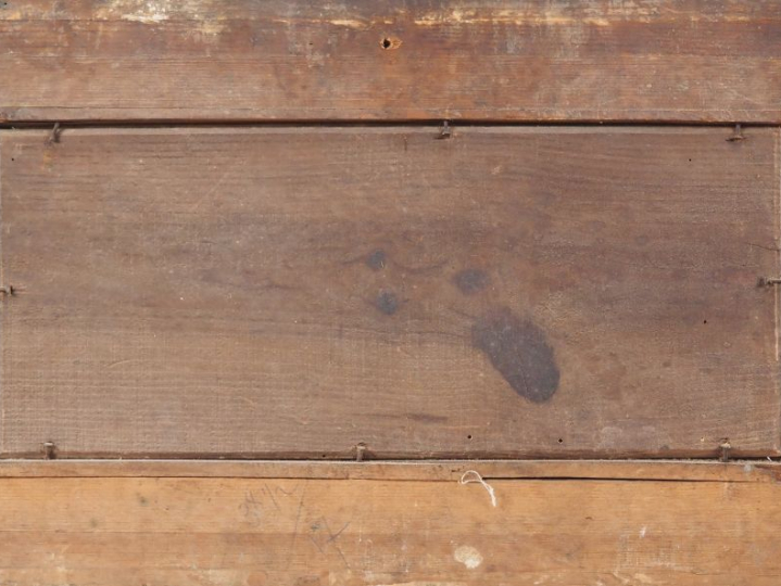 Jules PASCAL 'Personnages cheminant'. Paire d'huiles sur panneau signé