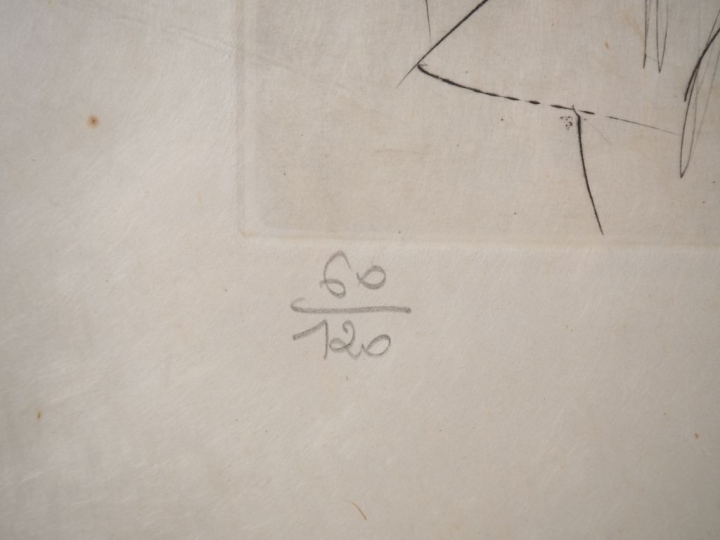 Salvador DALI. "Vénus au joueur d'orgue". Lithographie en couleur sign