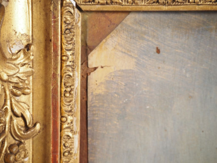 Ecole française fin XIXème - début Xxème. "Sous bois". Huile sur carto