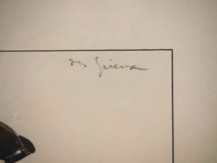 RANSON.  "Elégant" Paire de pochoirs  Signés