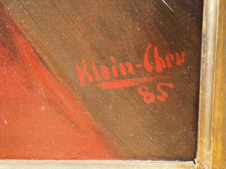 KLEIN CHEVALIER.  "jeune mère et sa fille dans la salle à manger du ch