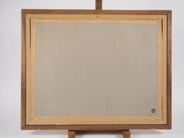 Aquarelle signée en bas à droite Boudet 'La place aux vieux chênes'