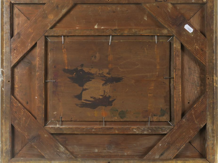 	G.PELOUZE « La ferme » Huile sur panneau.  Signée en bas à gauche.  2