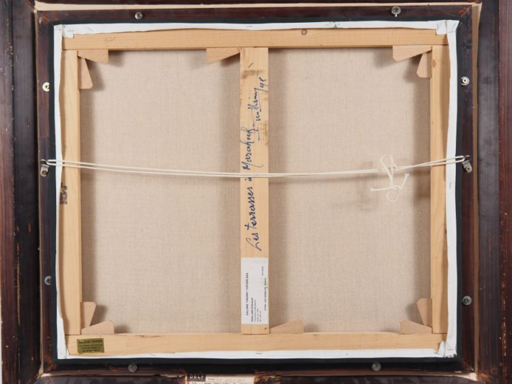 E. GUILLAIN 'Les terrasses à Marrakech'.Huile sur toile, signée en bas