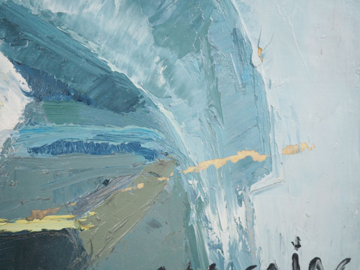 A.M. GAJAC 'Le bouquet de tulipes'. Huile sur toile, signée en bas à d