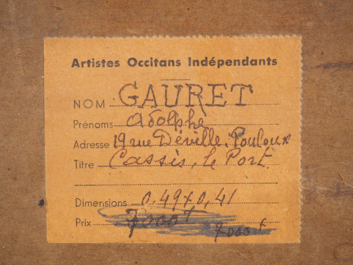 Adolphe GAURET. "Cassis, le port" Paire d'huiles sur carton, signées e