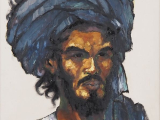 Vente aux enchères ALAUZUN.  "le touareg" Huile sur toile, signée en bas à droite  Dim. 4