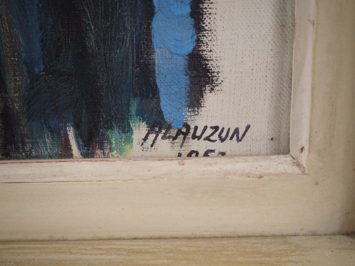 ALAUZUN.  "le touareg" Huile sur toile, signée en bas à droite  Dim. 4