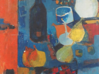 Vente aux enchères Claude ALIOTTI.  "Nature morte" Huile sur toile, signée en bas à droit