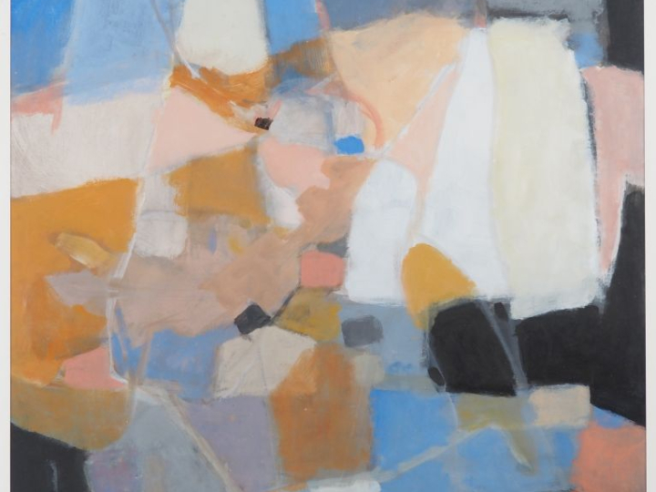 Claude ALIOTTI.  "composition" Gouache sur papier, signée en bas à dro