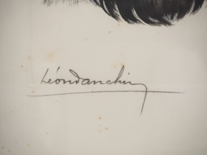 Léon DANCHIN.  "cocker" Lithographie