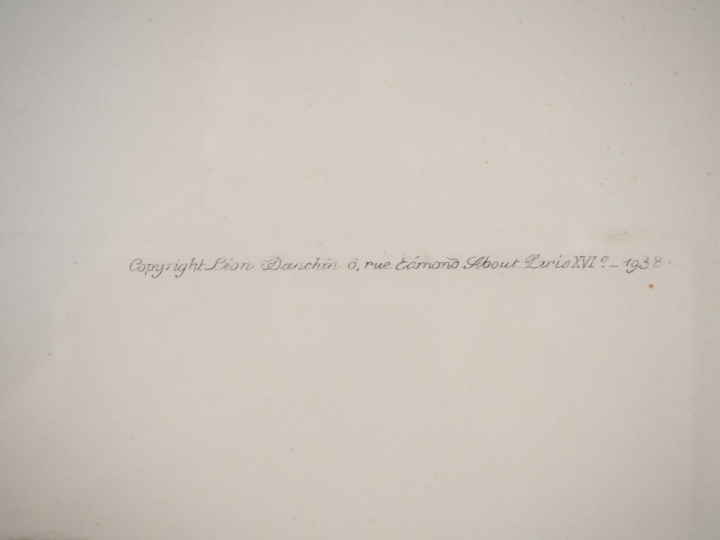 Léon DANCHIN.  "le cocker" Lithographie, signée en bas à gauche