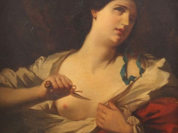 Gabriel DURAND ( ?) « Lucrèce Borgia » Huile sur toile, signée dans un
