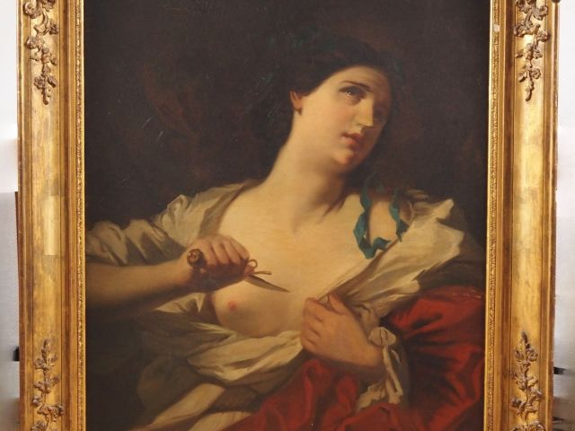 Gabriel DURAND ( ?) « Lucrèce Borgia » Huile sur toile, signée dans un