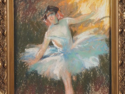 Mariano FORTUNY.  "danseuse étoile" Pastel, signé en bas à droite et d
