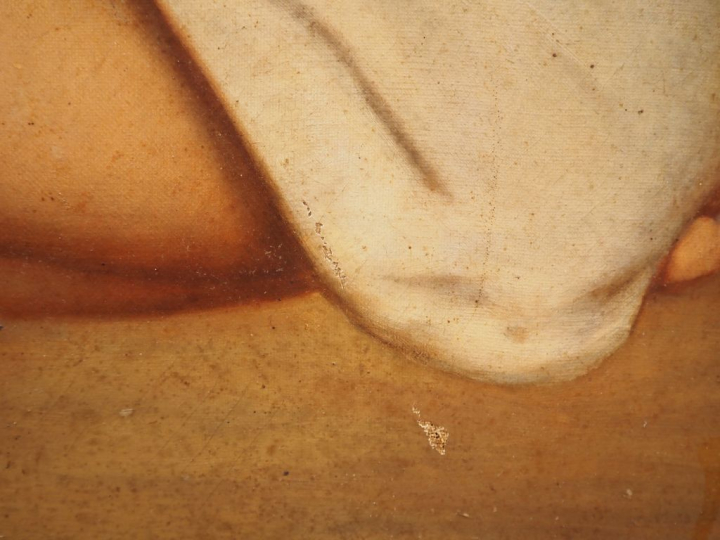 GRANIER d’après Reynolds « Samuel en prière » Huile sur toile, signée 