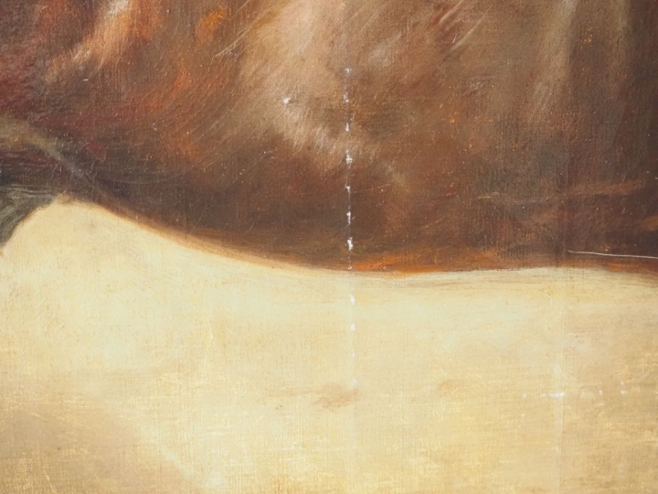 Théodore LAFFITTE (1816-c.1875). "Cheval noir", 1861 Huile sur toile. 