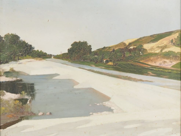 LUPIAC.  "paysage d'été" Huile sur toile, signée en bas à gauche  Dim.