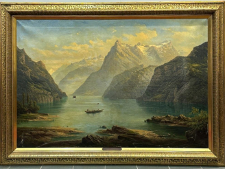 Vente aux enchères Jean François Xavier ROFFIAEN "Lac des quatre cantons suisse" Grande h