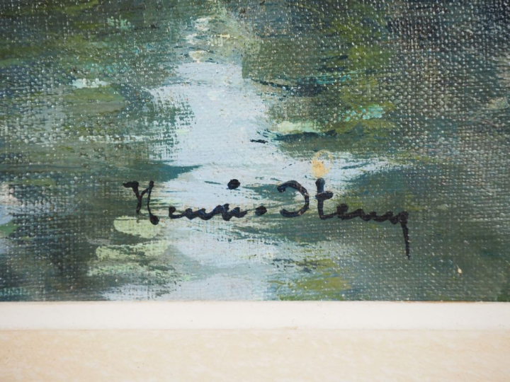 Henri STERN.  "Menge sur Loire, les mauves"   Huile sur toile, signée 