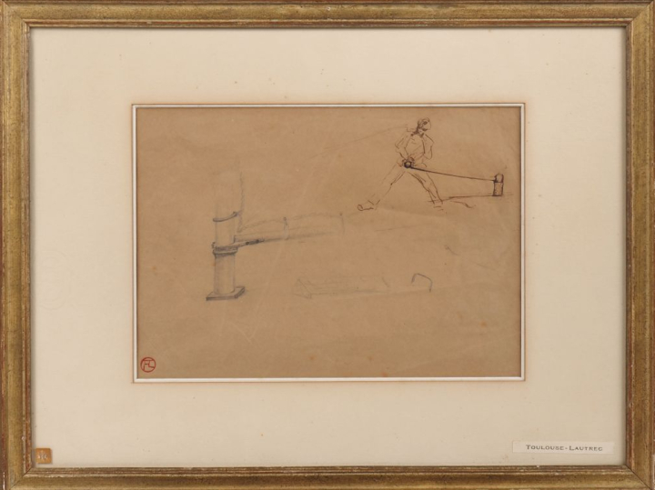 Henri DE TOULOUSE-LAUTREC (1864-1901). "Marin en action" (étude de nat
