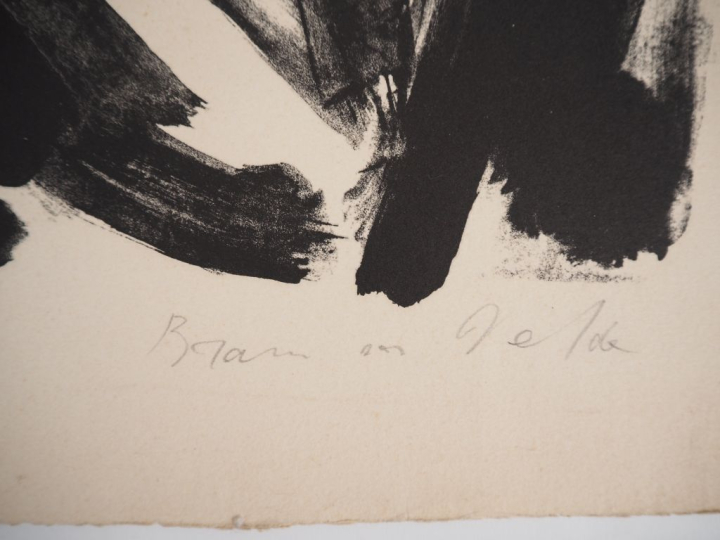 Bram VAN VELDE. "Composition" Lithographie signée en bas à droite et n