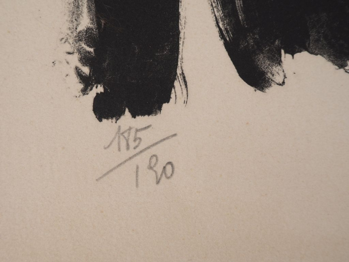Bram VAN VELDE. "Composition" Lithographie signée en bas à droite et n