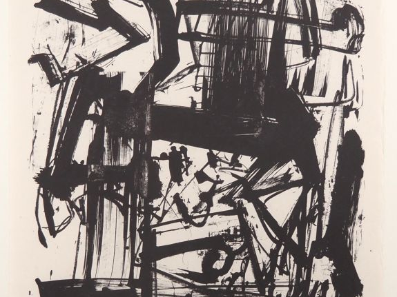 Emilio VEDOVA. "Composition". Lithographie signée en bas à gauche et n
