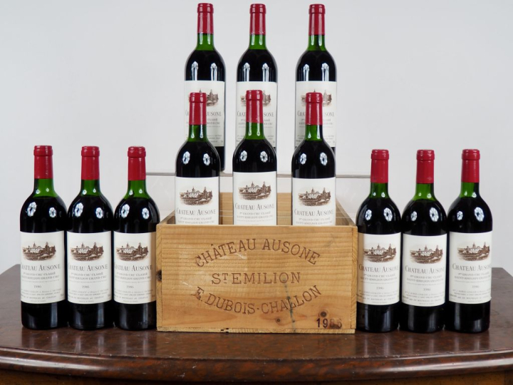 12 BOUTEILLES CHÂTEAU AUSONE 1er GCC SAINT ÉMILION - 1986 - CBO - #1 -