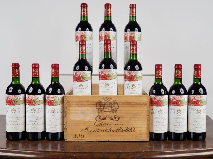 12 BOUTEILLES CHÂTEAU MOUTON ROTHSCHILD 1er GCC PAUILLAC - 1989 - CBO 