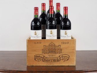 Vente aux enchères 6 BOUTEILLES CHÂTEAU GISCOURS GCC MARGAUX - 1990 - CBO x 12