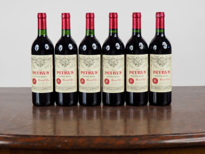 6 BOUTEILLES PETRUS POMEROL - 1990 - CBO - #1 - BONS NIVEAUX/1 ÉTIQUET