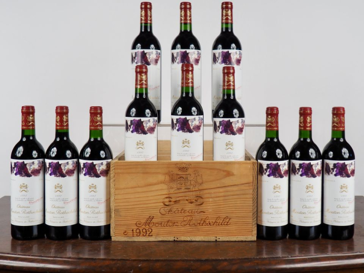 12 BOUTEILLES CHÂTEAU MOUTON ROTHSCHILD 1er GCC PAUILLAC - 1992 - CBO 