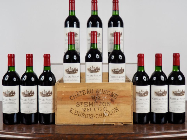 12 BOUTEILLES CHÂTEAU AUSONE 1er GCC SAINT ÉMILION - 1992 - CBO - #1 -