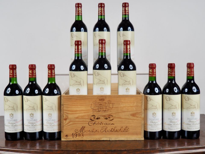 12 BOUTEILLES CHÂTEAU MOUTON ROTHSCHILD 1er GCC PAUILLAC  - 1993 - CBO
