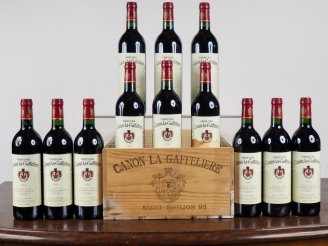 Vente aux enchères 12 BOUTEILLES CHÂTEAU CANON LA GAFFELIÈRE GCC SAINT ÉMILION - 1995 - C