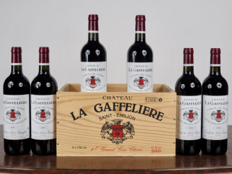 Vente aux enchères 6 BOUTEILLES CHÂTEAU LA GAFFELIÈRE 1er GCC SAINT ÉMILION - 2005 - CBO 
