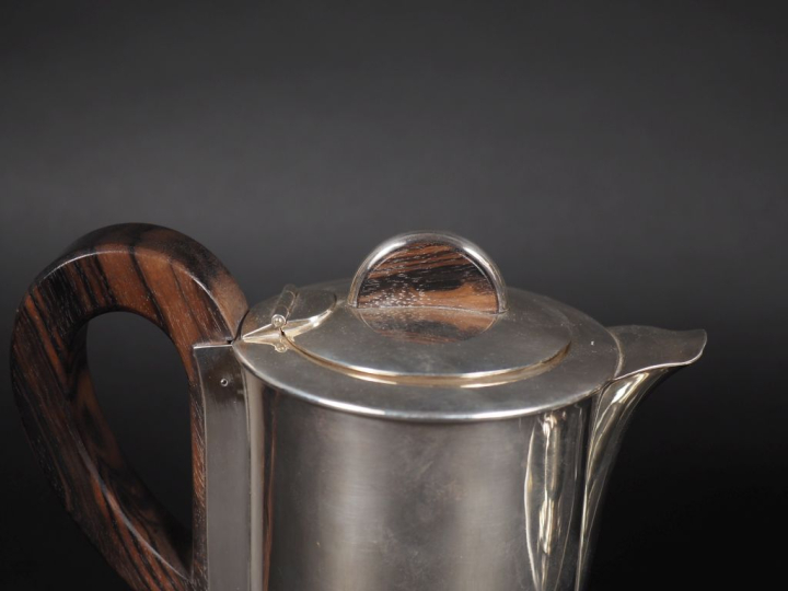 Service à café et à thé Art Déco en argent 925, poinçon Minerve, poign