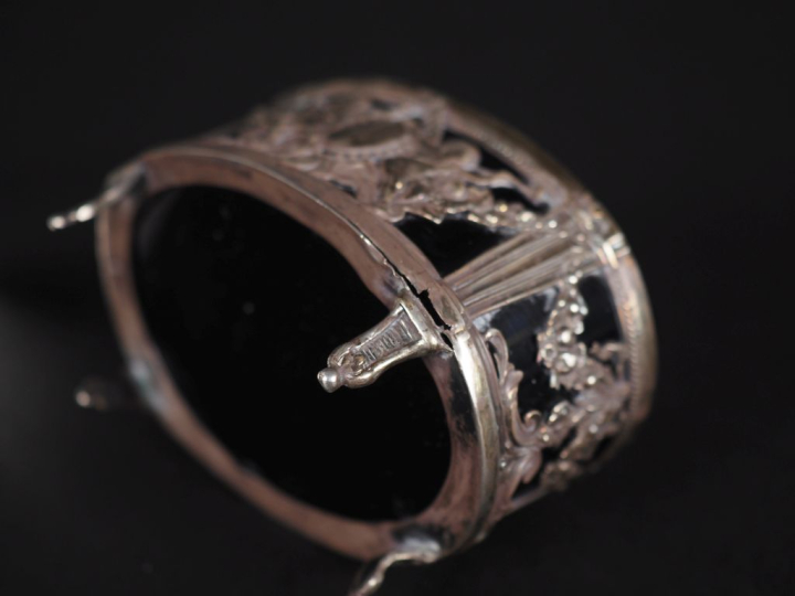 Paire de salerons en argent, 925, de style Louis XVI, poinçon Minerve,