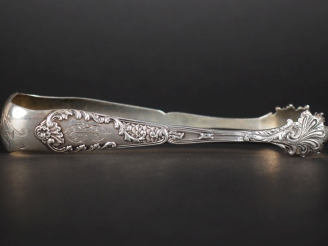 Vente aux enchères Pince à sucre de style Louis XV en argent 925, poinçon Minerve, à déco