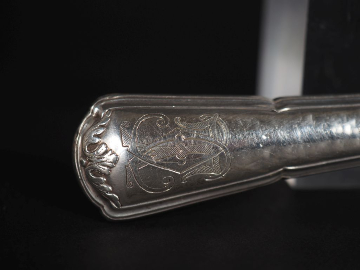 Pelle à tarte de style Louis XV en argent 925 et argent fourré, poinço