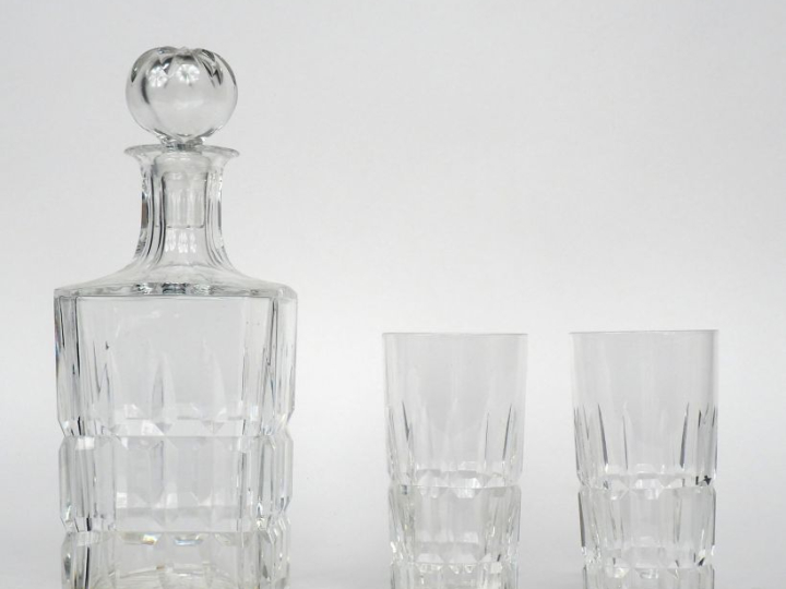 SAINT-LOUIS. Service à long drink en cristal modèle Manhattan comprena